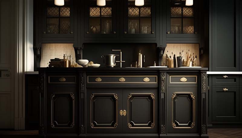 Black stained Cabinets 