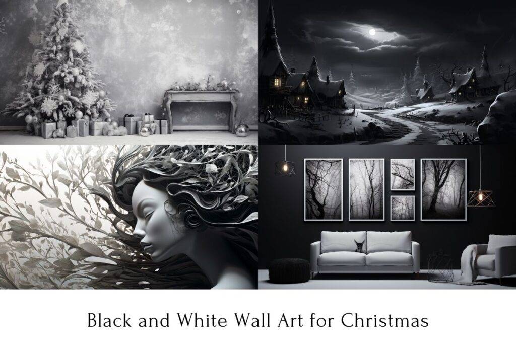 Black and White Wall Art for Christmas