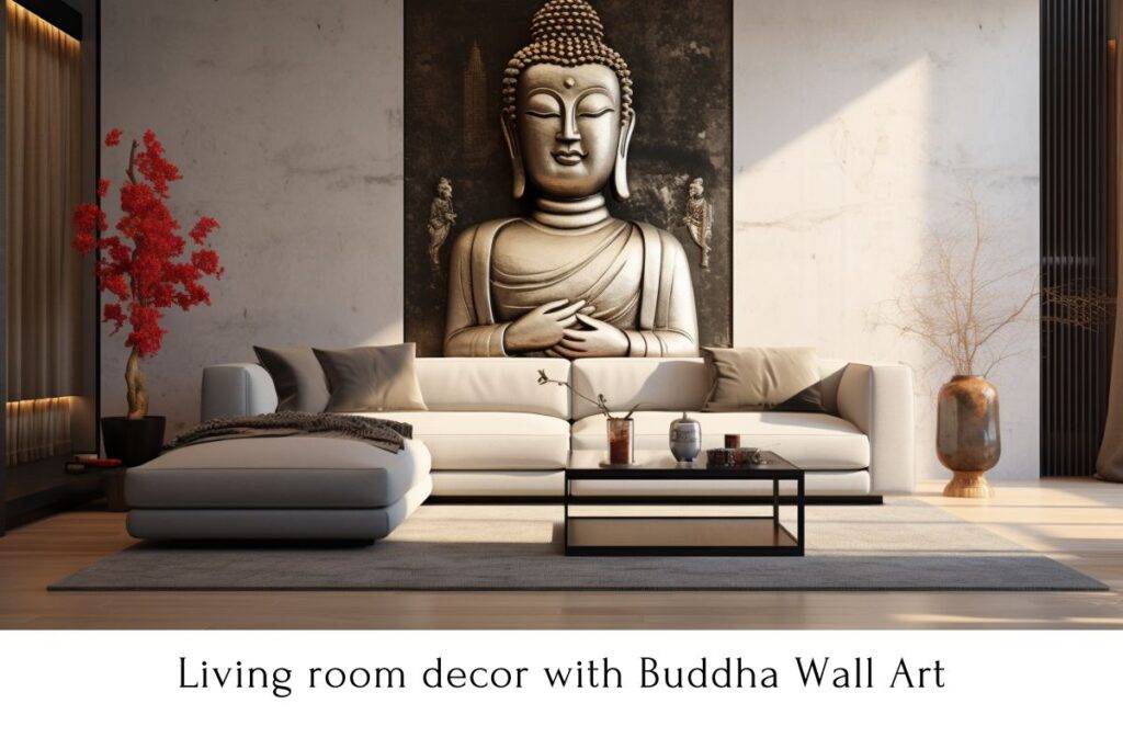 Living room decor with Buddha Wall Art