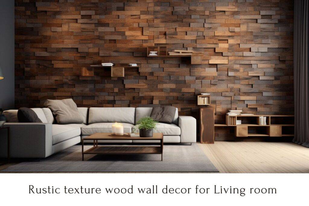 Rustic texture wood wall decor for Living room