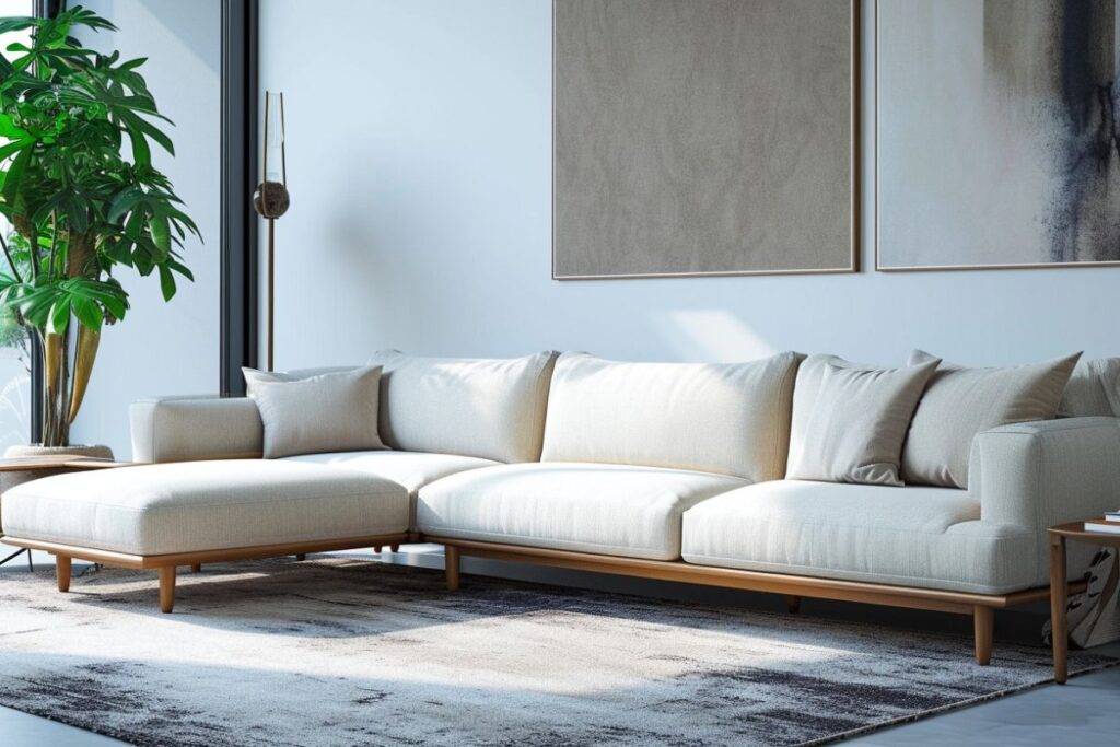 Scandinavian Minimalist White Sofa Set